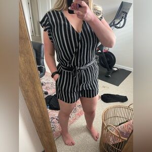 Striped medium romper